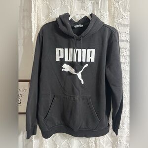 PUMA‎ Men's Black Hoodie with White Logo
